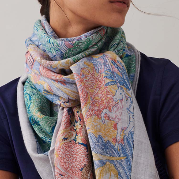 (Women) HERMES Tropic Jungle  Silk Scarf 140cm. H243602S-02 圖 3