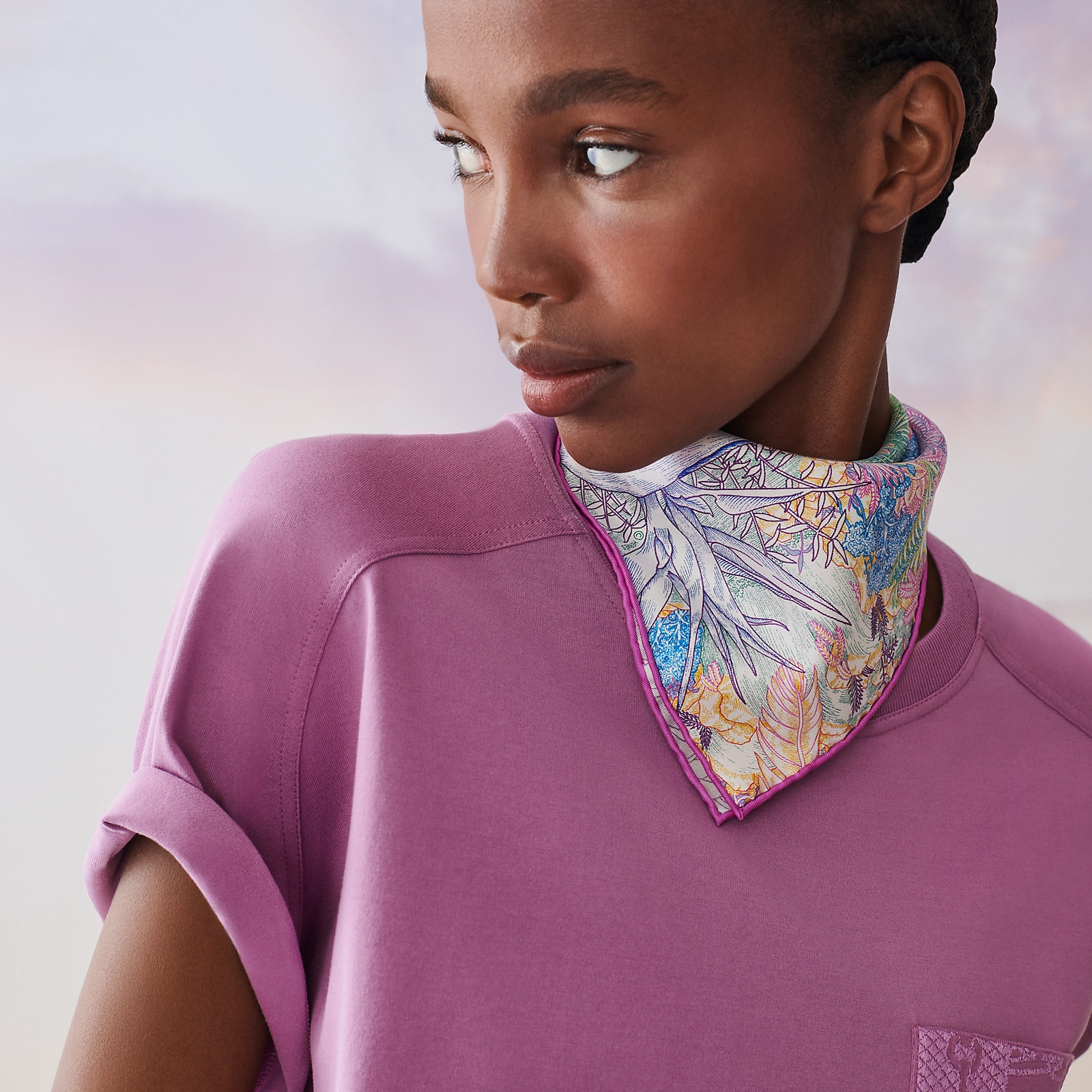 (Women) HERMES Tropical Jungle Print Scarf  Purple Silk Scarf. H893991S 03 圖 3