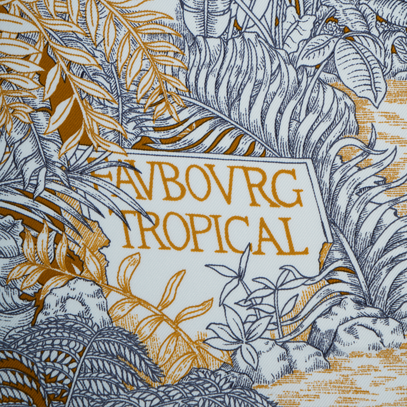 (Women) HERMES Tropical Jungle Silk Scarf for Women - Dark Brown/White/Caramel. H003602S-08 圖 3