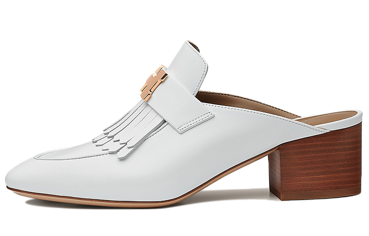 (Women) HERMES Tuileries Mule 'White Leather' H212088Z-90