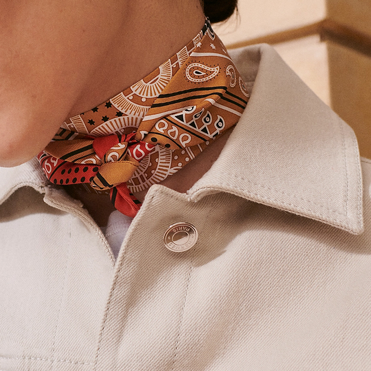 (Women) HERMES Twill Printed Silk Scarf Women Gilded Beige H062978Sv04 圖 4