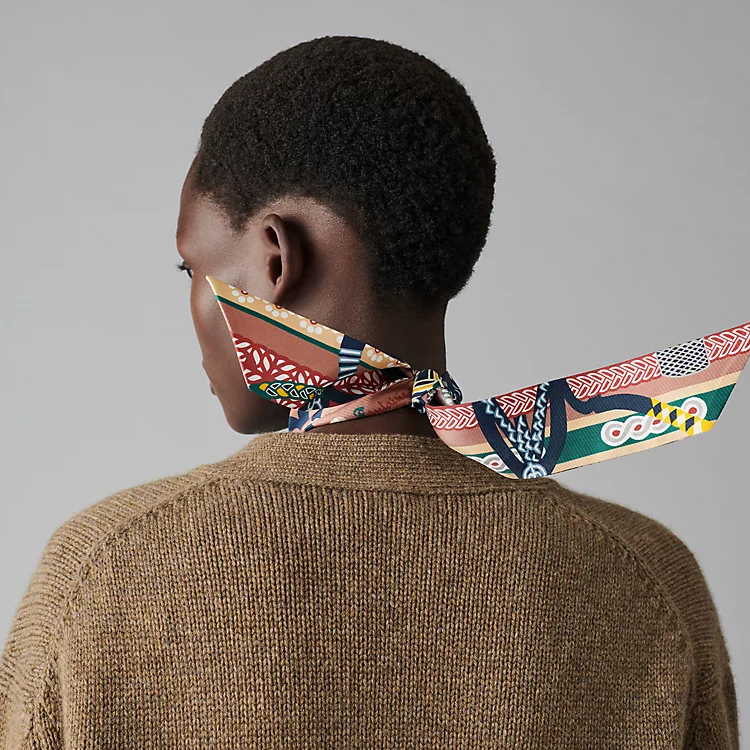 (Women) HERMES Twilly  Fashion Printed Silk Scarf Mors de Fantaisie 22 H063921S 32 圖 3