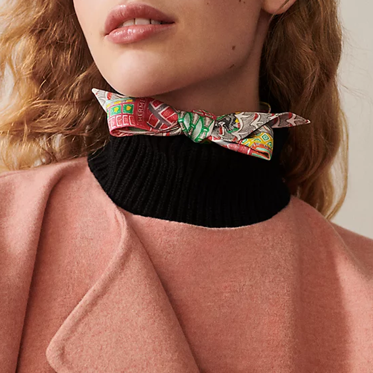 (Women) HERMES Twilly  Scarf "Silk Scarf Adventure" Multicolor H064011S 01 圖 3