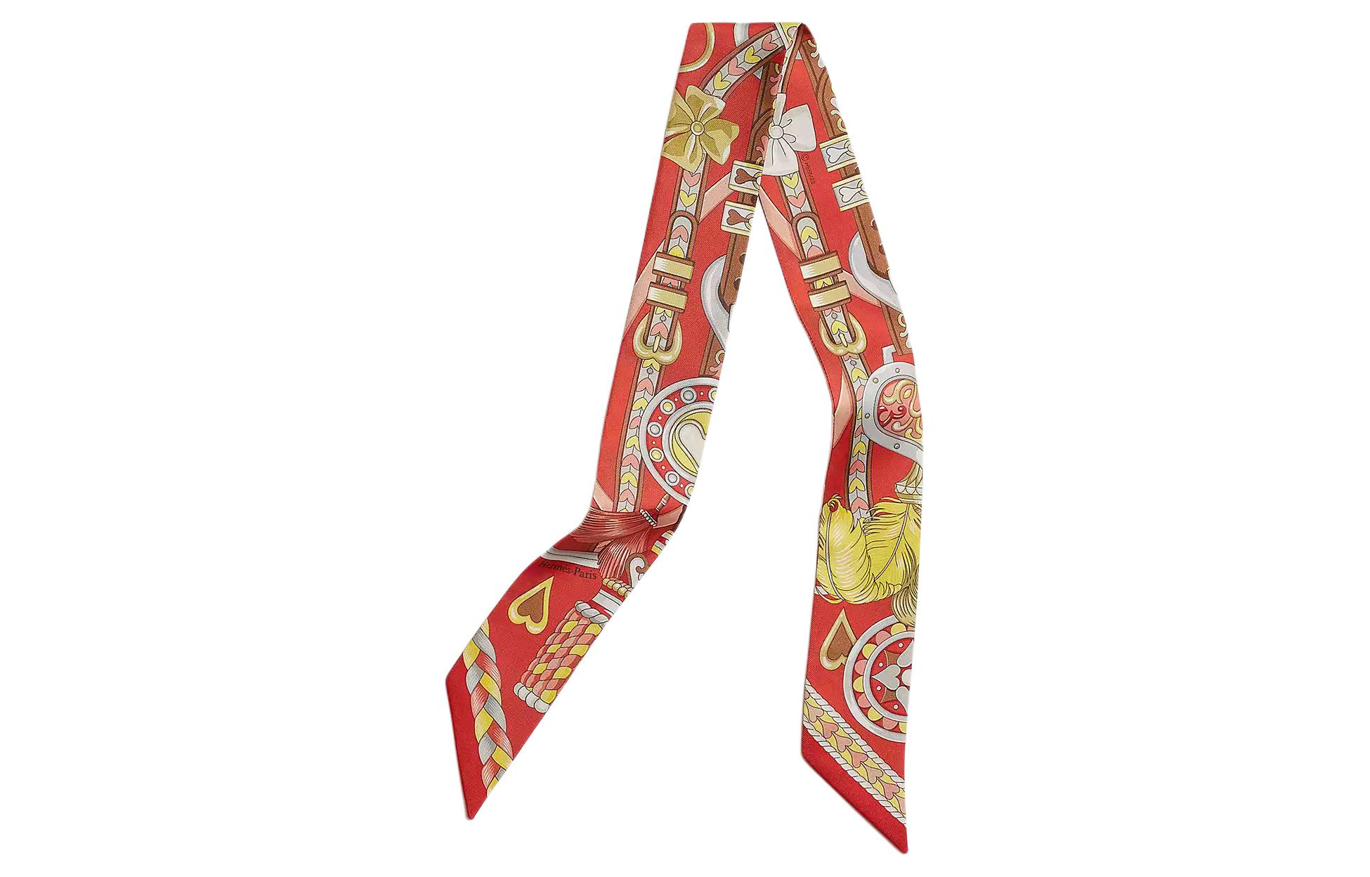 (Women) HERMES Twilly  Scarf "Sweet Saddle" Red H064090S 10 圖 2