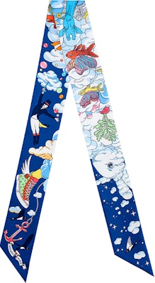 (Women) HERMES Twilly Scarf Blue - Cloud-Inspired Silk Design. H063900S 15 Buy (Women) HERMES Twilly Scarf Blue - Cloud-Inspired Silk Design. H063900S 15