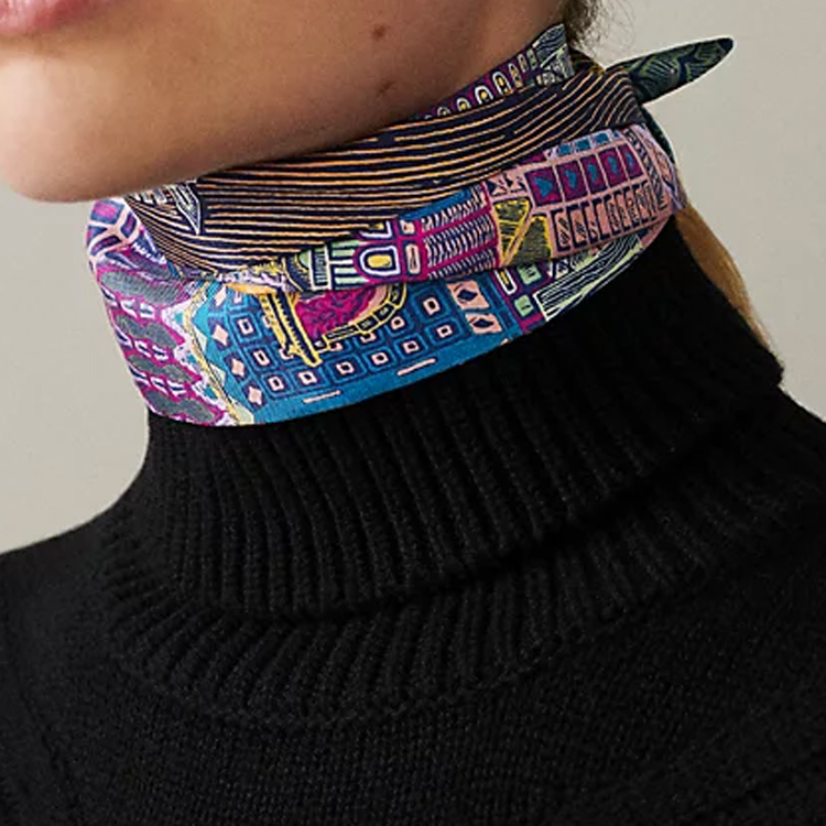 (Women) HERMES Twilly  Scarf Blue Explorer Edition Silk Scarf. H064011S 03 圖 3