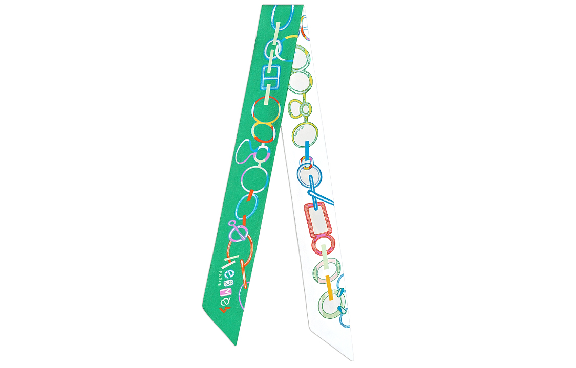 (Women) HERMES Twilly  Silk Scarf Green旋动音律 Accessory H063951S-06
