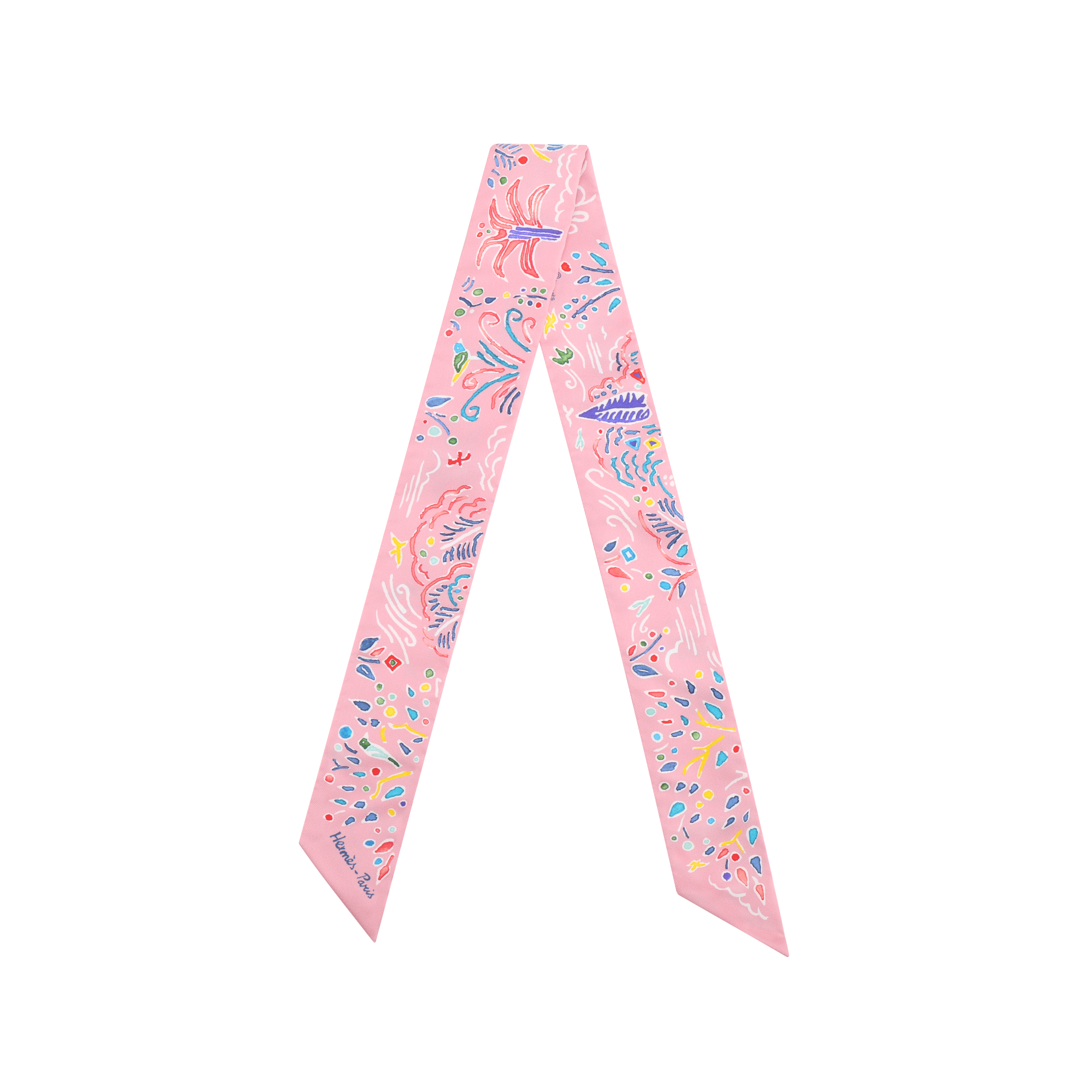 (Women) HERMES Twilly "Spring Island" Pink Silk Scarf for Women. H063755S-01 圖 3