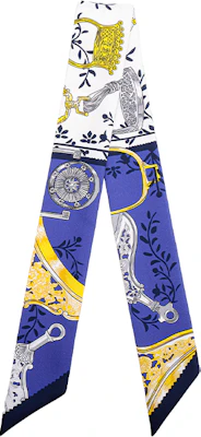 (W) HERMES Twilly Biru Putih Stirrup Mix Selendang Sutera H063502S-11 Lookbook (W) HERMES Twilly Biru Putih Stirrup Mix Selendang Sutera H063502S-11