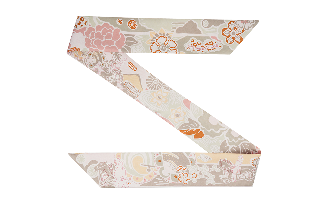 (Women) HERMES Twilly Floral Pattern Silk Scarf Light Rose Pink H063530S-07 圖 2