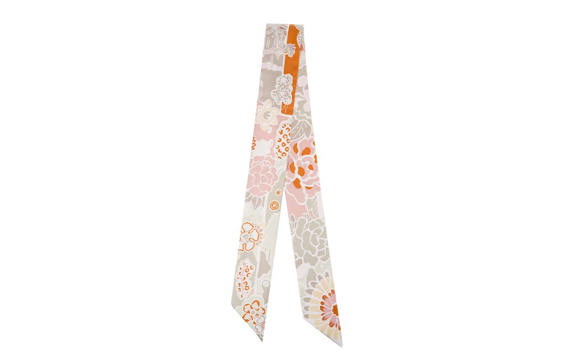 (Women) HERMES Twilly Floral Pattern Silk Scarf Light Rose Pink H063530S-07 圖 3