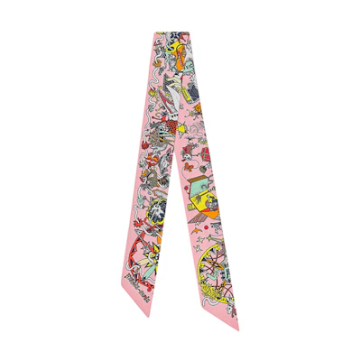 (Women) HERMES Twilly La Polle Parade Silk Scarf for Women. H062899S-06