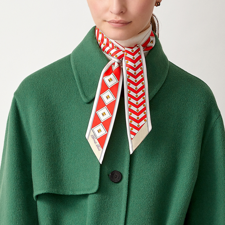 (Women) HERMES Twilly Limited Edition Scarf - Puppy Series Red for Women H063453S-22 圖 3