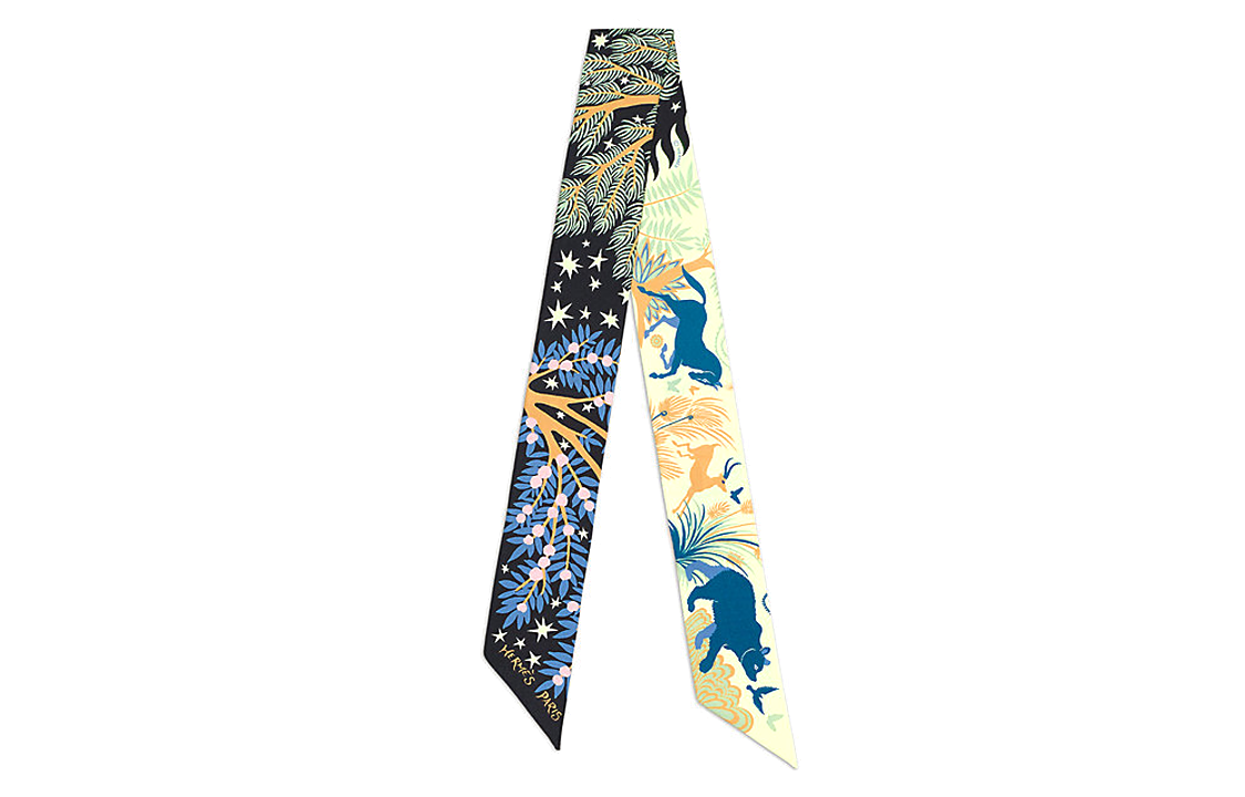 (Women) HERMES Twilly Orphic Magic Silk Scarf for Women. H063702S 06