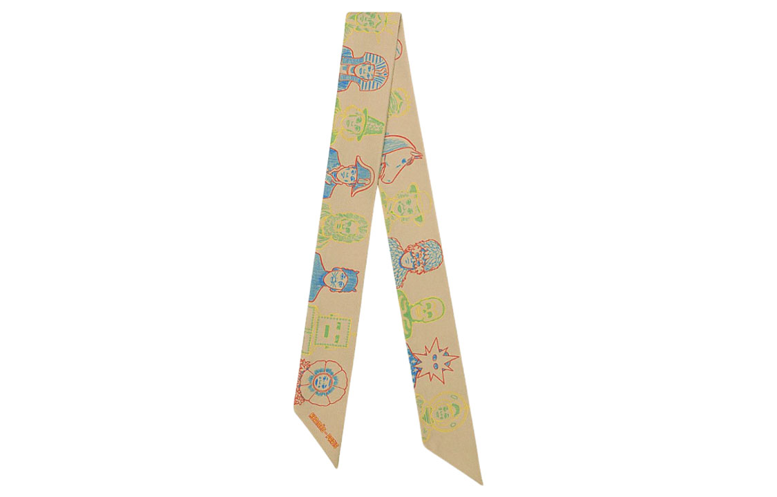 (Women) HERMES Twilly Portrait Dress Code Silk Scarf for Women - Camel Color. H063780S-40 圖 2