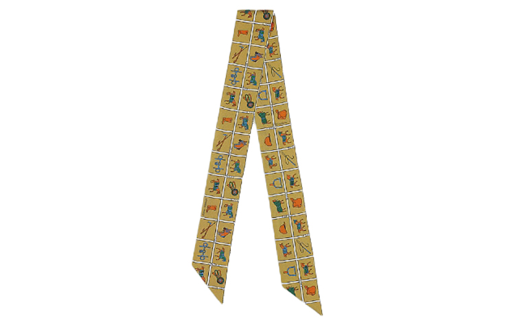 (Women) HERMES Twilly Red Scarf for Women - Horse Print Design. H061356S-21 圖 2