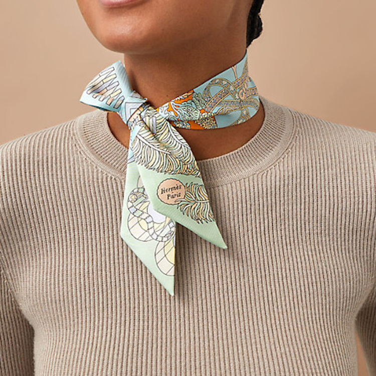 (Women) HERMES Twilly Scarf - De l'Ombrelle aux Duels Silk Scarf H063464S-17 圖 3