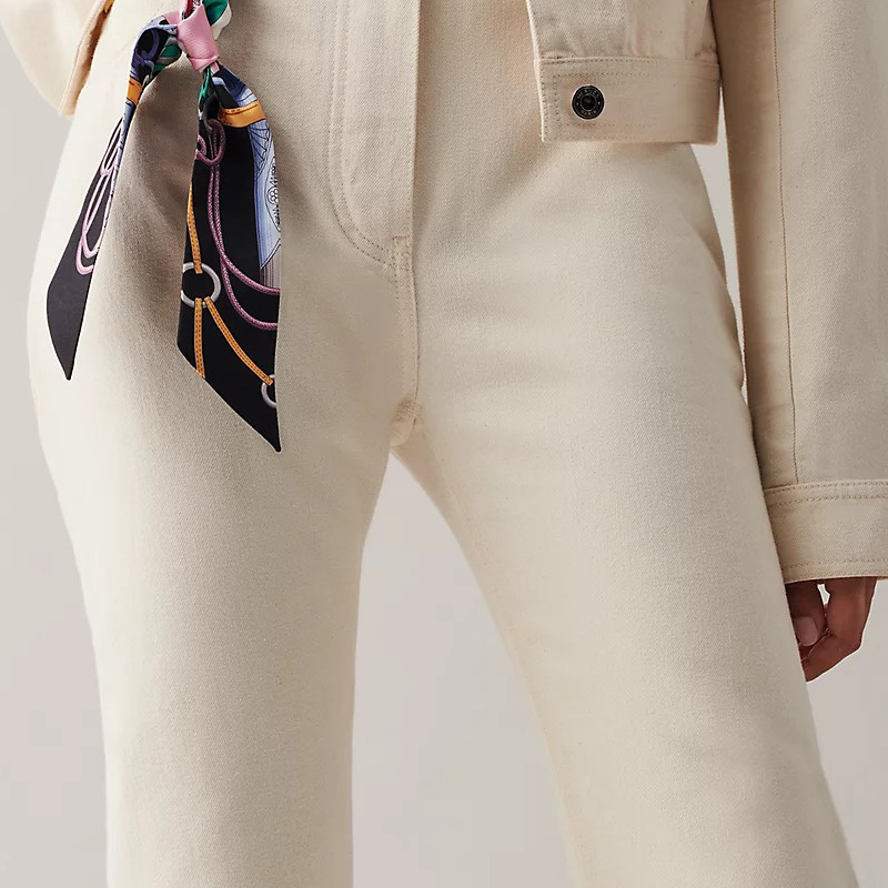 (Women) HERMES Twilly Scarf  Black/Rose Pink/Mint Green "Sabre March" Design. H061574S-10 圖 3