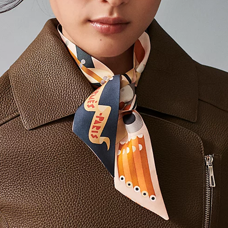 (Women) HERMES Twilly Scarf "Grand Parade" Multicolored  Silk Scarf H064006S 08 圖 3