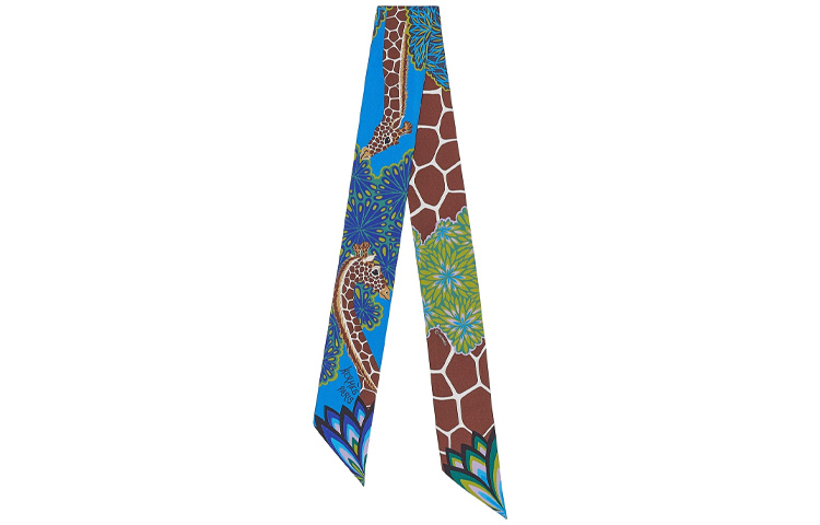 (Women) HERMES Twilly Scarf for Women - Blue, Green, Brown H063441S-10