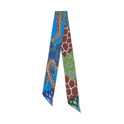 (Women) HERMES Twilly Scarf for Women - Blue, Green, Brown H063441S-10