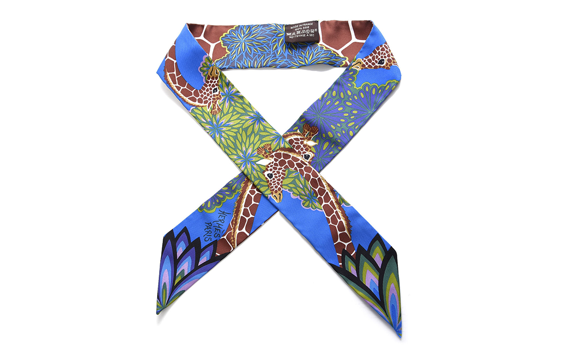 (Women) HERMES Twilly Scarf for Women - Blue, Green, Brown H063441S-10 圖 3