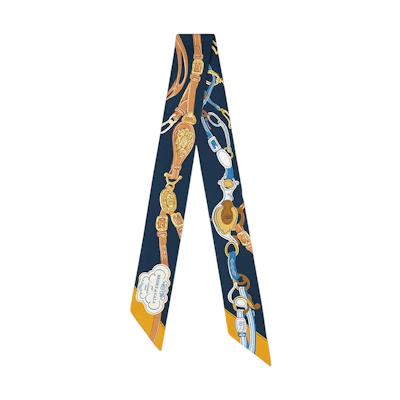 (Women) HERMES Twilly Scarf for Women - Elegant Blue Design. H063940S 10