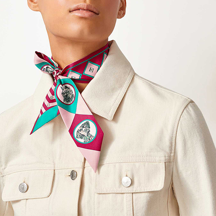 (Women) HERMES Twilly Scarf for Women - Pink H063453S-15 圖 3