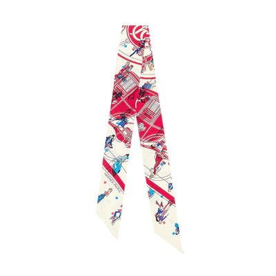 (Women) HERMES Twilly Scarf Multicolor Silk - Parisian Style. H063416S-01