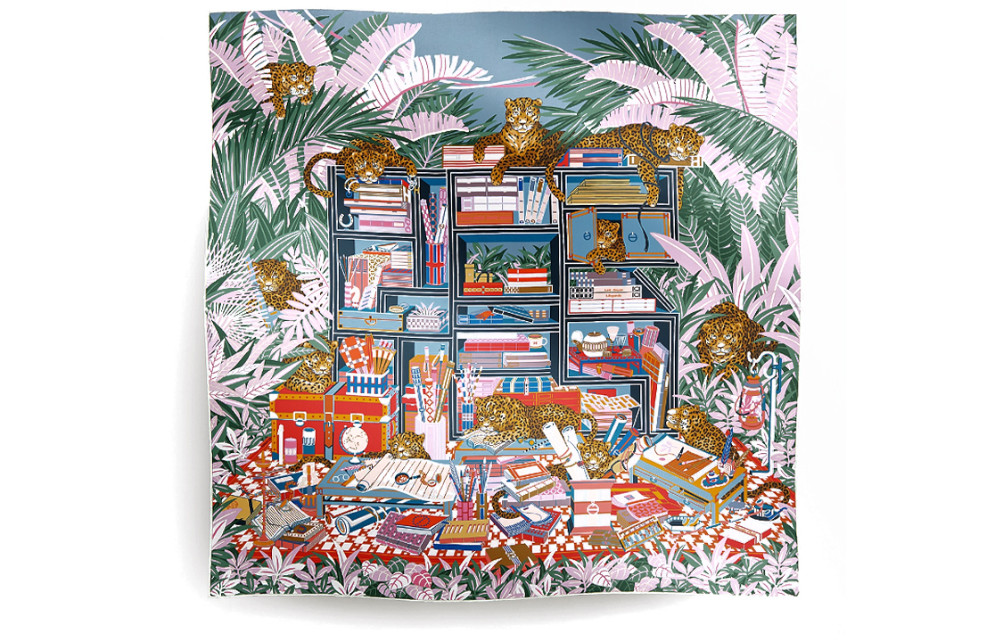 (Women) HERMES Twilly Scarf Women’s Multiple Colors 12 Leopards Design H904042S-02 圖 2