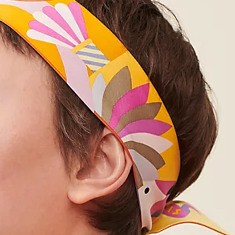 (Women) HERMES Twilly Silk Scarf "Grand Parade" Pattern Multicolor  Accessory H064006S-05 圖 3