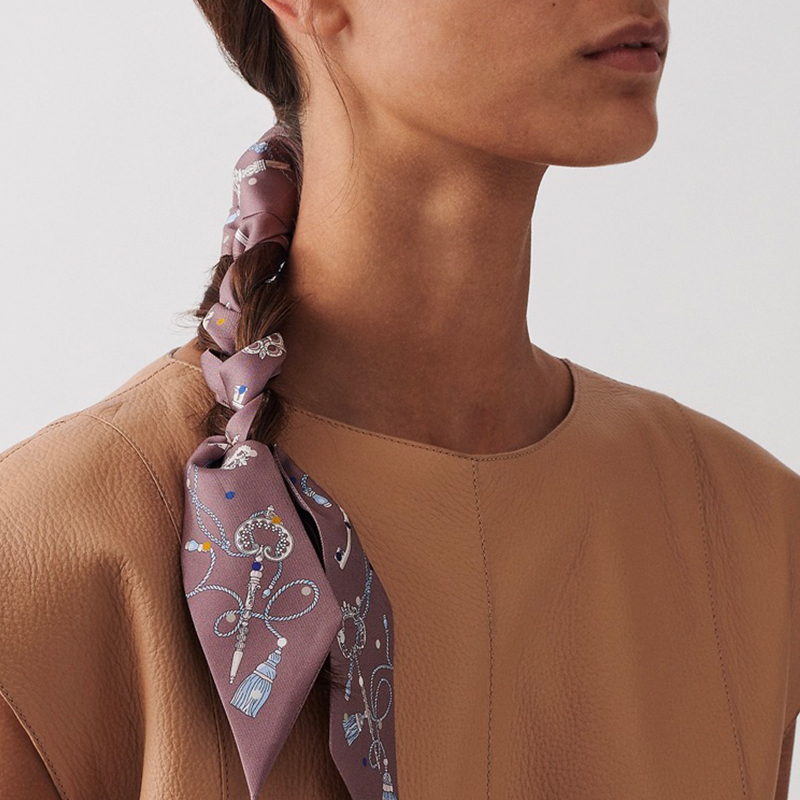 (Women) HERMES Twilly Silk Scarf "Round Key" Design for Women - Multicolor H063871S01 圖 3