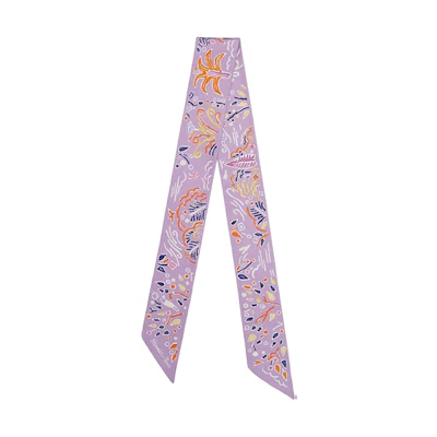 (Women) HERMES Twilly Silk Scarf "Spring Island" Purple H063755S14
