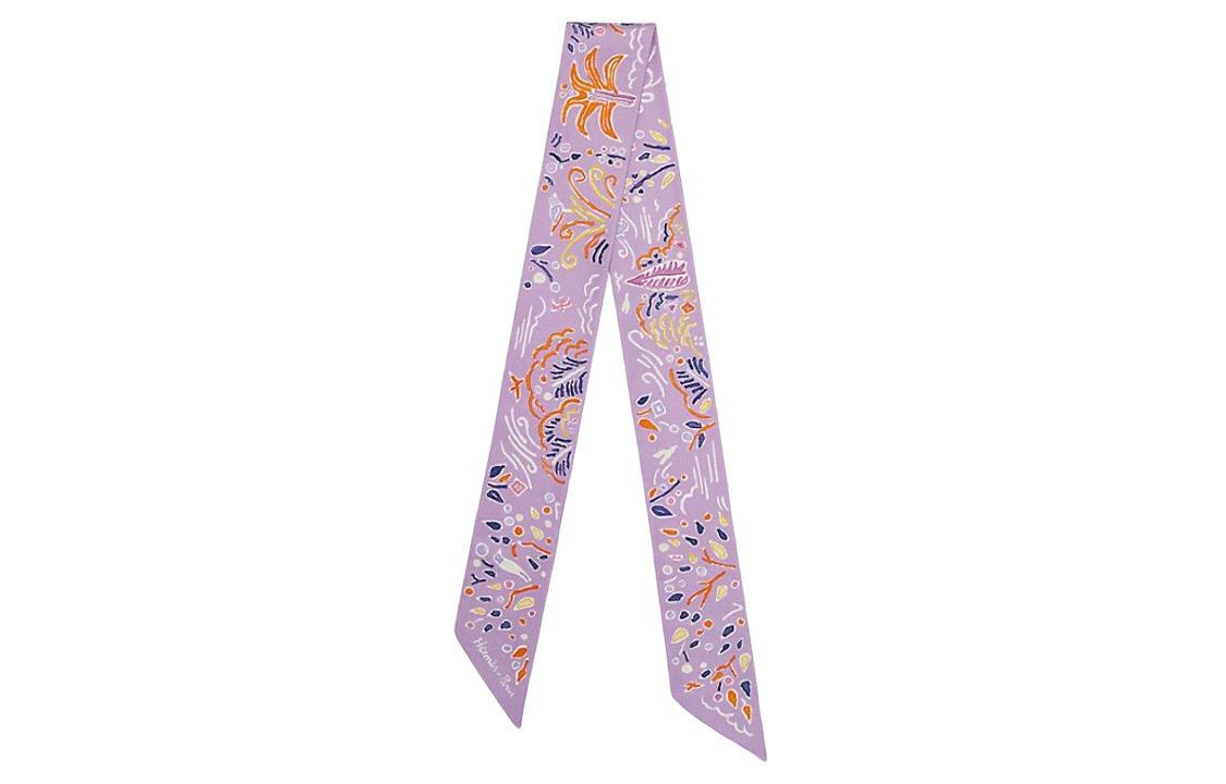 Order (Women) HERMES Twilly Silk Scarf "Spring Island"  Purple H063755S14