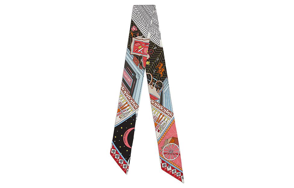 (Women) HERMES Twilly Silk Scarf "Treasures" Collection for Women - Multicolor. H063757S 10