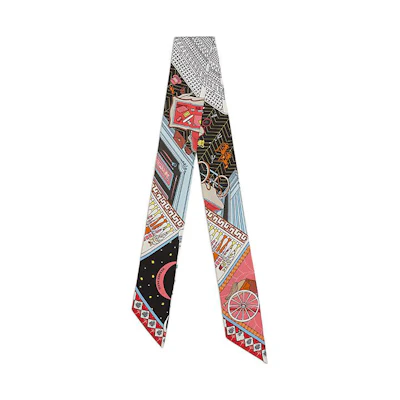(Women) HERMES Twilly Silk Scarf "Treasures" Collection for Women - Multicolor. H063757S 10
