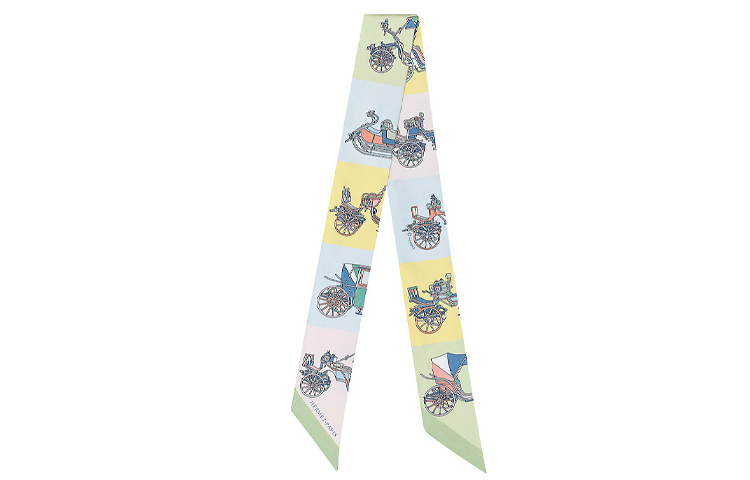 (Women) HERMES Twilly Silk Scarf Band Yellow H063429S-12 圖 2