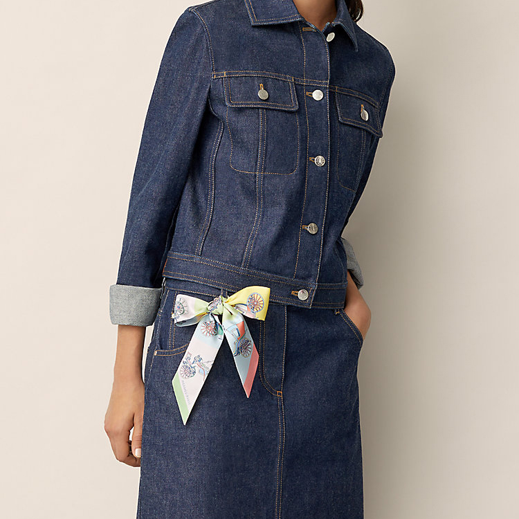 (Women) HERMES Twilly Silk Scarf Band Yellow H063429S-12 圖 3