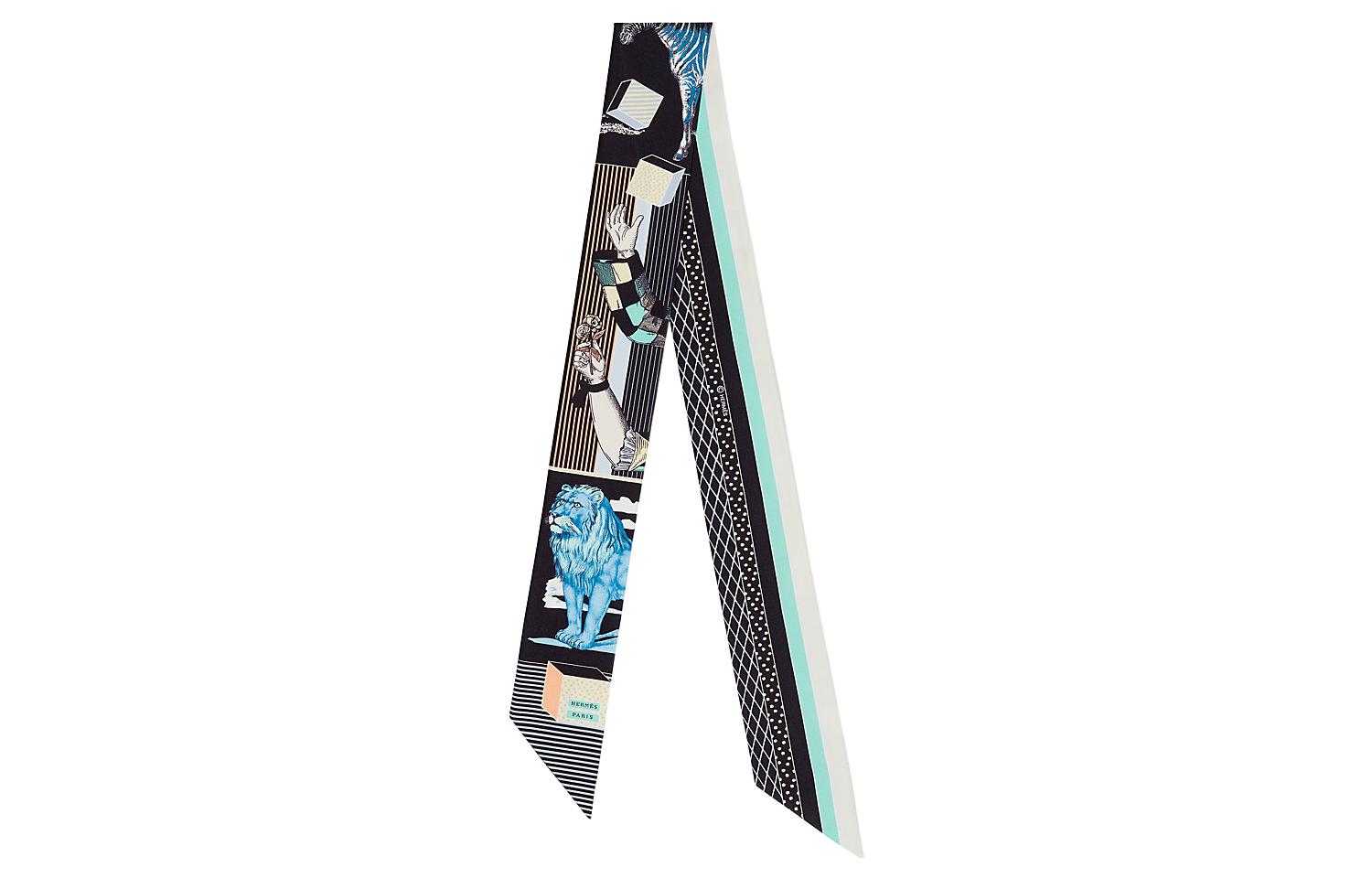 (Women) HERMES Twilly Silk Scarf Black  "New Grand Theater" Design. H063761S-13 圖 2