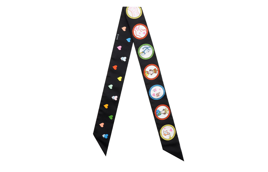(Women) HERMES Twilly Silk Scarf Black "Afternoon Tea Time" Edition. H063782S-22 圖 2