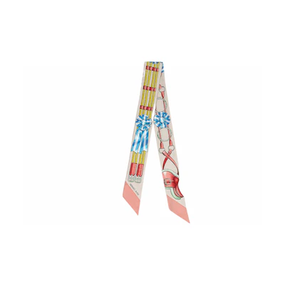 (Women) HERMES Twilly Silk Scarf for Women in Pink Beige. H061526S-11