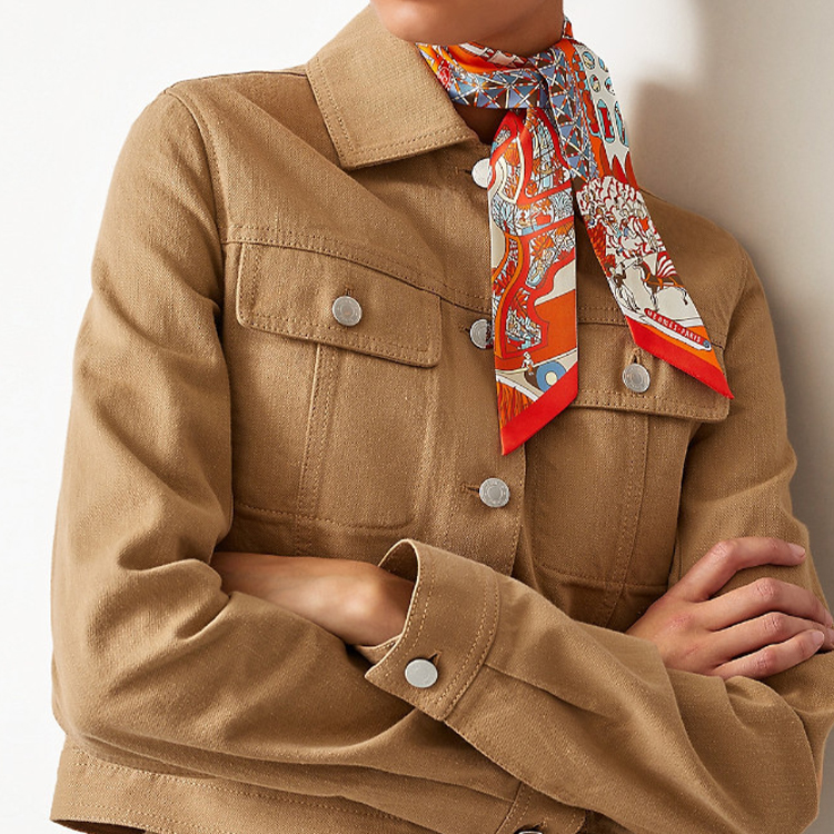 (Women) HERMES Twilly Silk Scarf Orange H063536S-05 圖 3