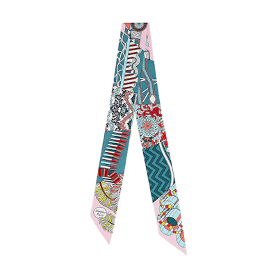 (Women) HERMES Twilly Silk Scarf Parasol to Duel Accessory. H063464S-01
