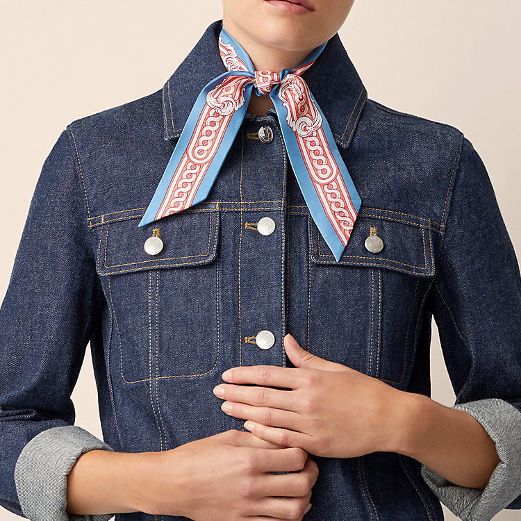 (Women) HERMES Twilly Silk Scarf Pink Equestrian Design H061517S-07 圖 3