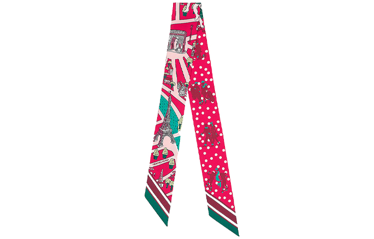 (Women) HERMES Twilly Silk Scarf Rose Pink H063329S-14 圖 2