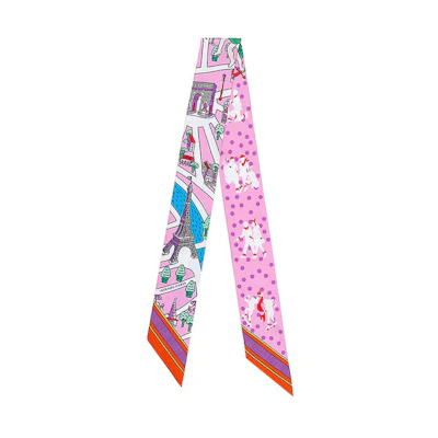 (Women) HERMES Twilly Silk Scarf Women - Love in Paris Edition H063329S-12