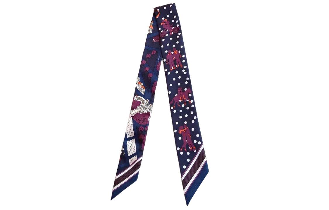 (Women) HERMES Twilly Silk Scarf Women Deep Blue - Love in Paris Edition. H063329S-11 圖 2