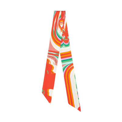 (Women) HERMES Twilly Small Silk Scarf Orange H063415S-03