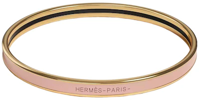 Order (W) HERMES Pulsera Uni Bangle Rosa Candeur Esmaltada Estrecha Mujer Oro/Rosa. H240001F 1Z70