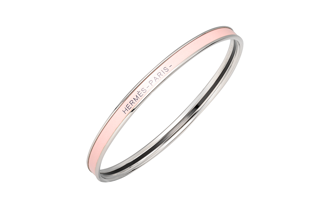 Lookbook (W) HERMES Uni Narrow Palladium Gelang Enamel Wanita Pink. H240001FP1Z-65